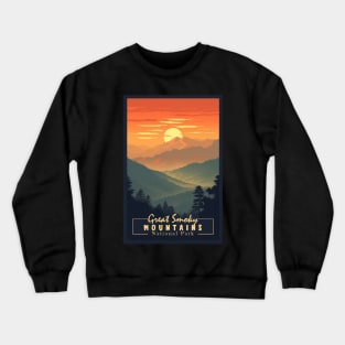 Great Smoky Mountains national park vintage travel poster Crewneck Sweatshirt